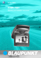 Blaupunkt IVMR-7001 - Owners Manual